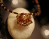 Puff Star Necklace in Smoke Topaz and Smokey Quartz